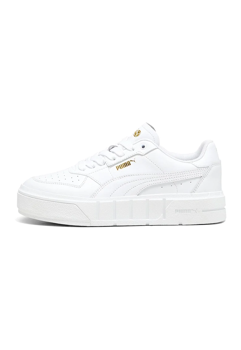 Pantofi sport de piele si piele ecologica Cali Court, Alb optic