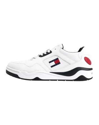 Pantofi sport de piele cu logo, Alb murdar