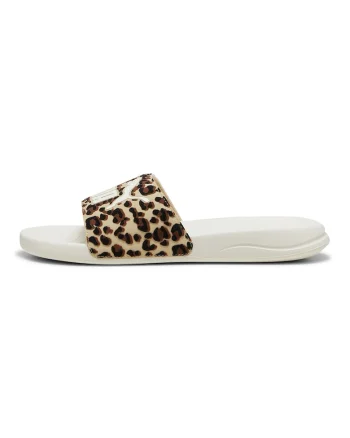 Papuci cu animal print Popcat 20 I Am The Drama, Negru/Bej