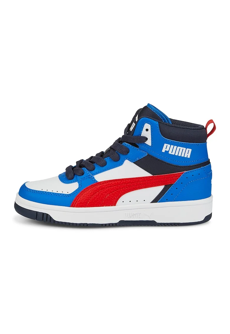 Pantofi sport mid-high de piele ecologica Rebound, Rosu/Alb/Albastru