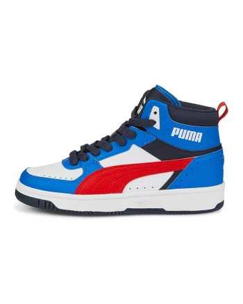 Pantofi sport mid-high de piele ecologica Rebound, Rosu/Alb/Albastru
