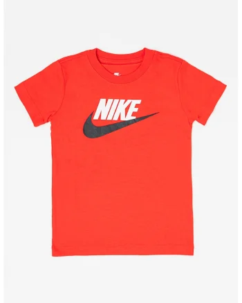 Tricou cu decolteu la baza gatului si imprimeu logo Futura, Alb/Negru/Rosu vermillion