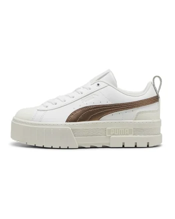 Pantofi sport flatform Mayze Glow-Up, Alb/Maro inchis