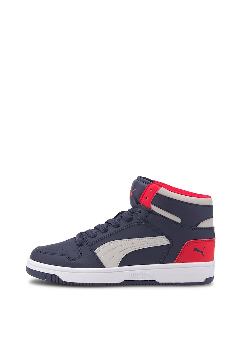 Pantofi sport mid-high de piele ecologica, cu model colorblock Rebound Layup