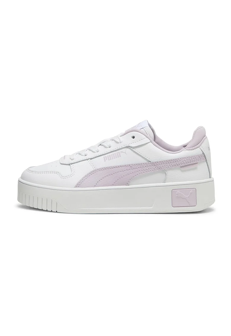 Pantofi sport Carina Street Jr. de piele si piele ecologica, Alb/Lila