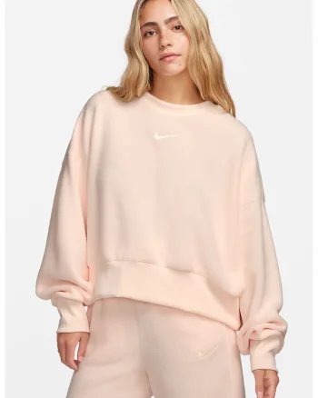 Bluza de trening crop supradimensionata plusata, Roz pal