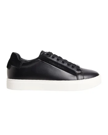 Pantofi sport de piele cu garnituri de piele intoarsa, Negru