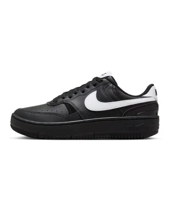 Pantofi sport de piele cu siret si logo, Negru/Alb optic
