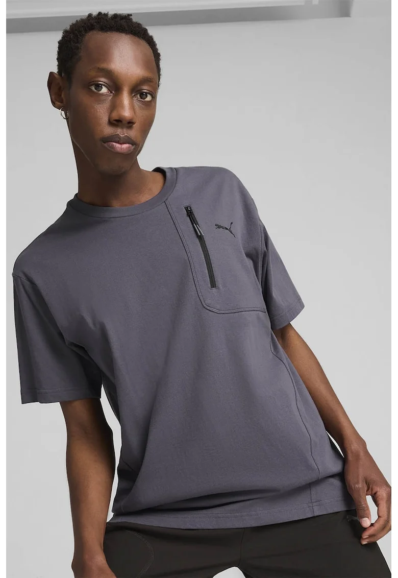 Tricou cu maneci cazute Open Road, Gri antracit