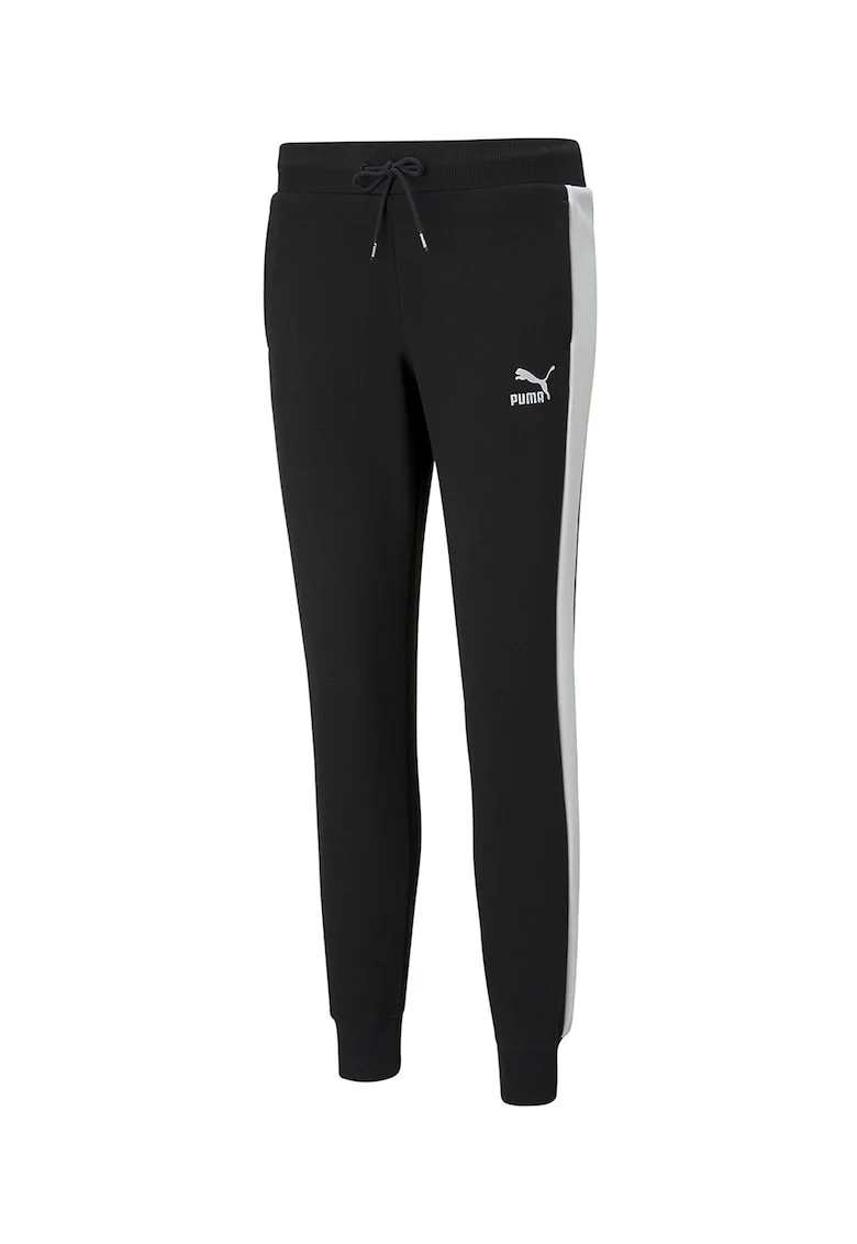 Pantaloni sport cu benzi laterale contrastante Iconic T7 TR cl, Negru