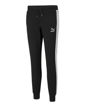 Pantaloni sport cu benzi laterale contrastante Iconic T7 TR cl, Negru
