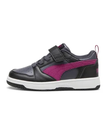 Pantofi sport cu bareta cu inchidere velcro Rebound V6, Negru/Gri carbune/Albastru lavanda