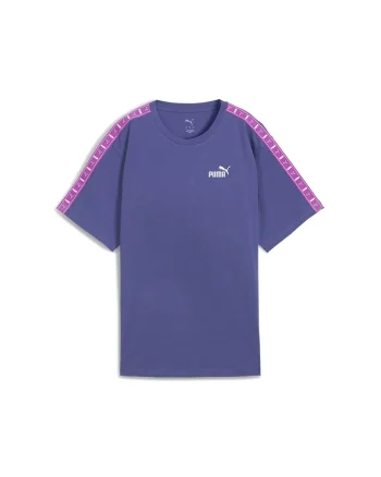 Tricou din amestec de bumbac cu benzi logo, Albastru lavanda