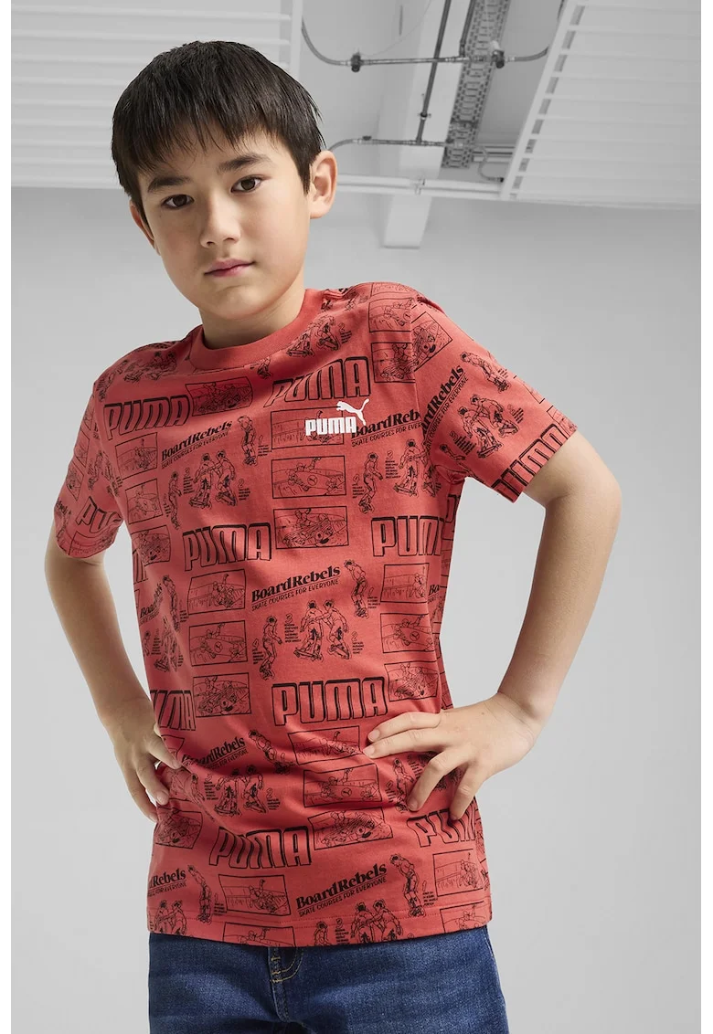 Tricou din bumbac cu imprimeu Mid 90s, Rosu/Rosu inchis