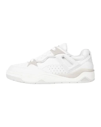 Pantofi sport wedge de piele, Alb/Bej deschis