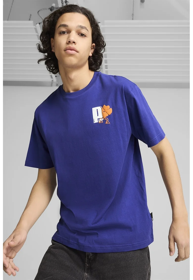 Tricou relaxed fit Graphics Growth, Albastru royal