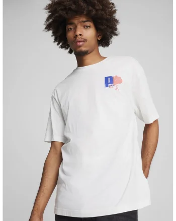 Tricou relaxed fit Graphics Growth, Roz somon/Alb optic/Albastru