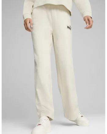 Pantalonoi de trening cu talie inalta ESS+CLASS, Alb murdar