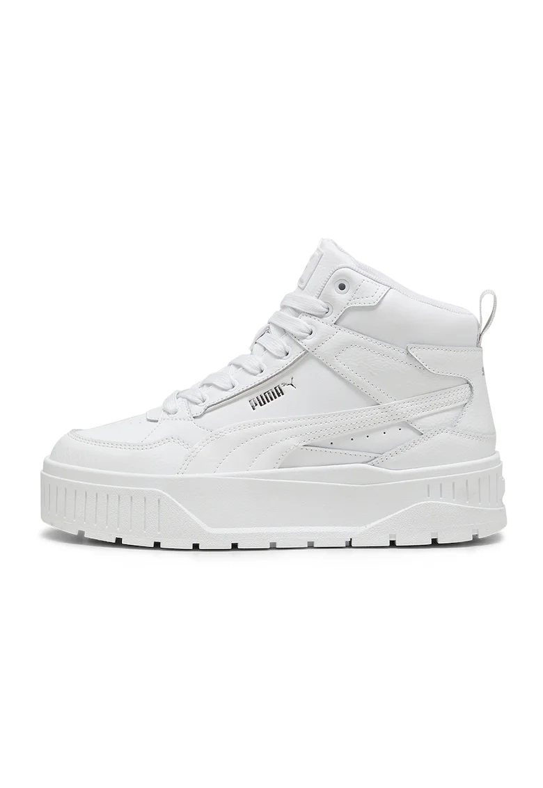 Pantofi sport mid-high de piele si piele ecologica Karmen II Idol, Alb optic