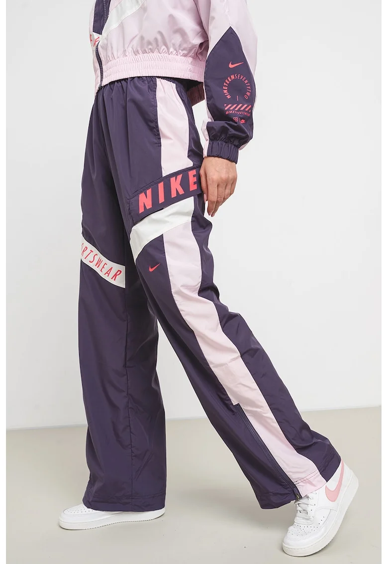 Pantaloni cargo relaxed fit de trening, Roz pastel/Ametist