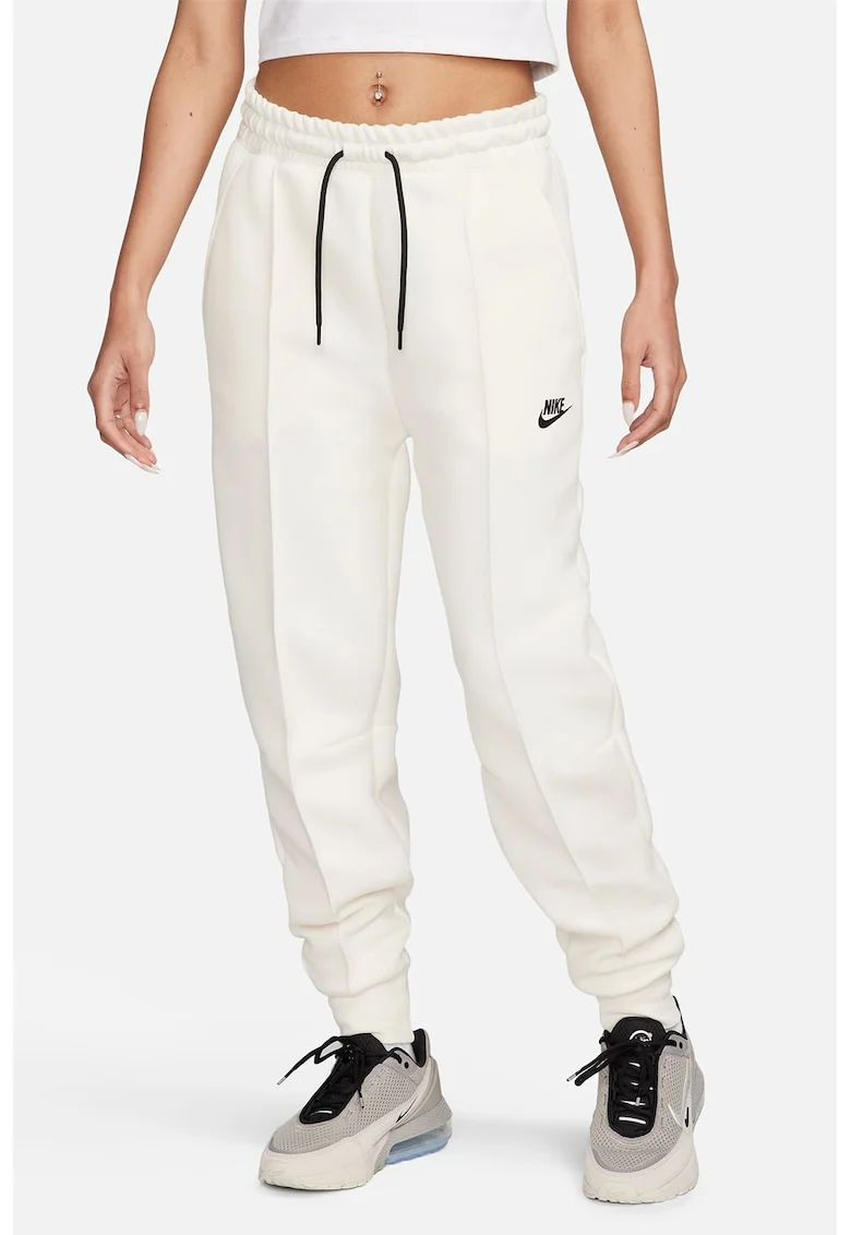 Pantaloni de trening cu snur de ajustare in talie, Negru stins/Crem