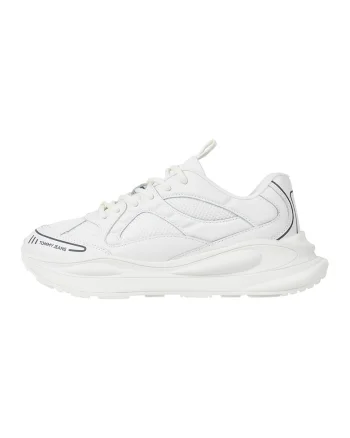 Pantofi sport de piele cu garnituri de plasa, Alb