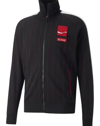 Bluza sport cu imprimeu si fermoar PUMA X COCA COLA T7 TR, Rosu/Negru