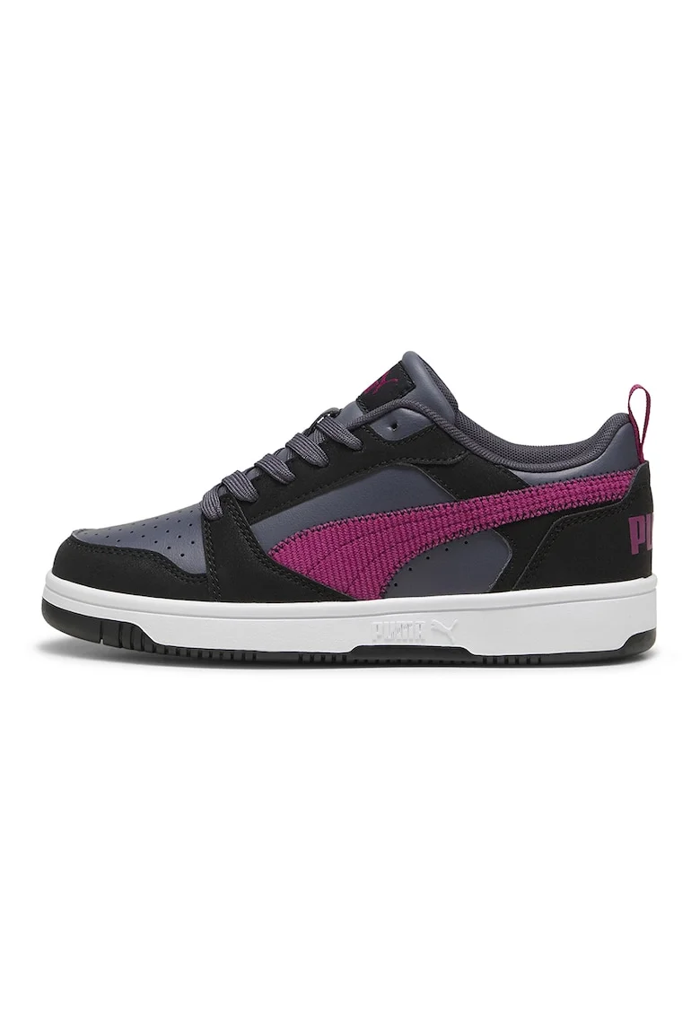 Pantofi sport din piele ecologica Rebound V6, Negru/Gri carbune/Albastru lavanda