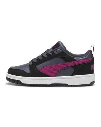 Pantofi sport din piele ecologica Rebound V6, Negru/Gri carbune/Albastru lavanda