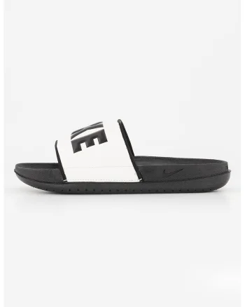 Papuci cu logo Off Court, Alb/Negru