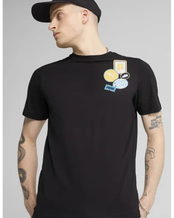 Tricou regular fit de bumbac cu logo, Alb/Negru/Galben pai