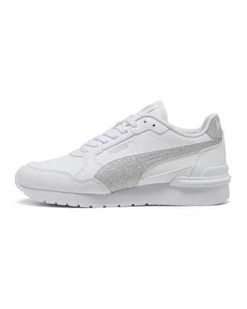 Pantofi sport de piele si piele ecologica ST Runner v4, Gri/Alb optic/Argintiu