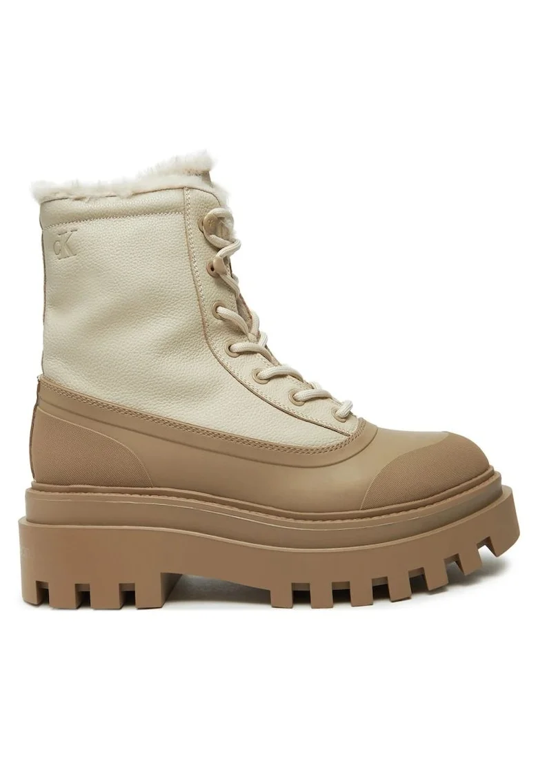 Ghete  pentru Femei, flatform lace up boot padded, YW0YW01557-0HG, Maro, Maro