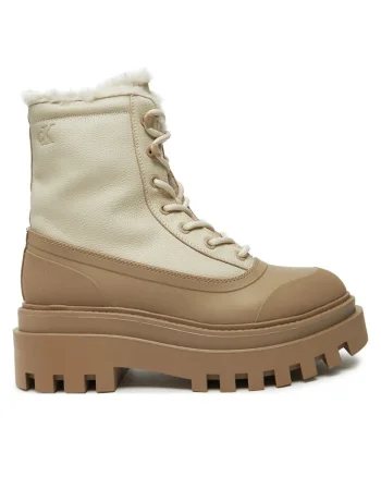 Ghete  pentru Femei, flatform lace up boot padded, YW0YW01557-0HG, Maro, Maro