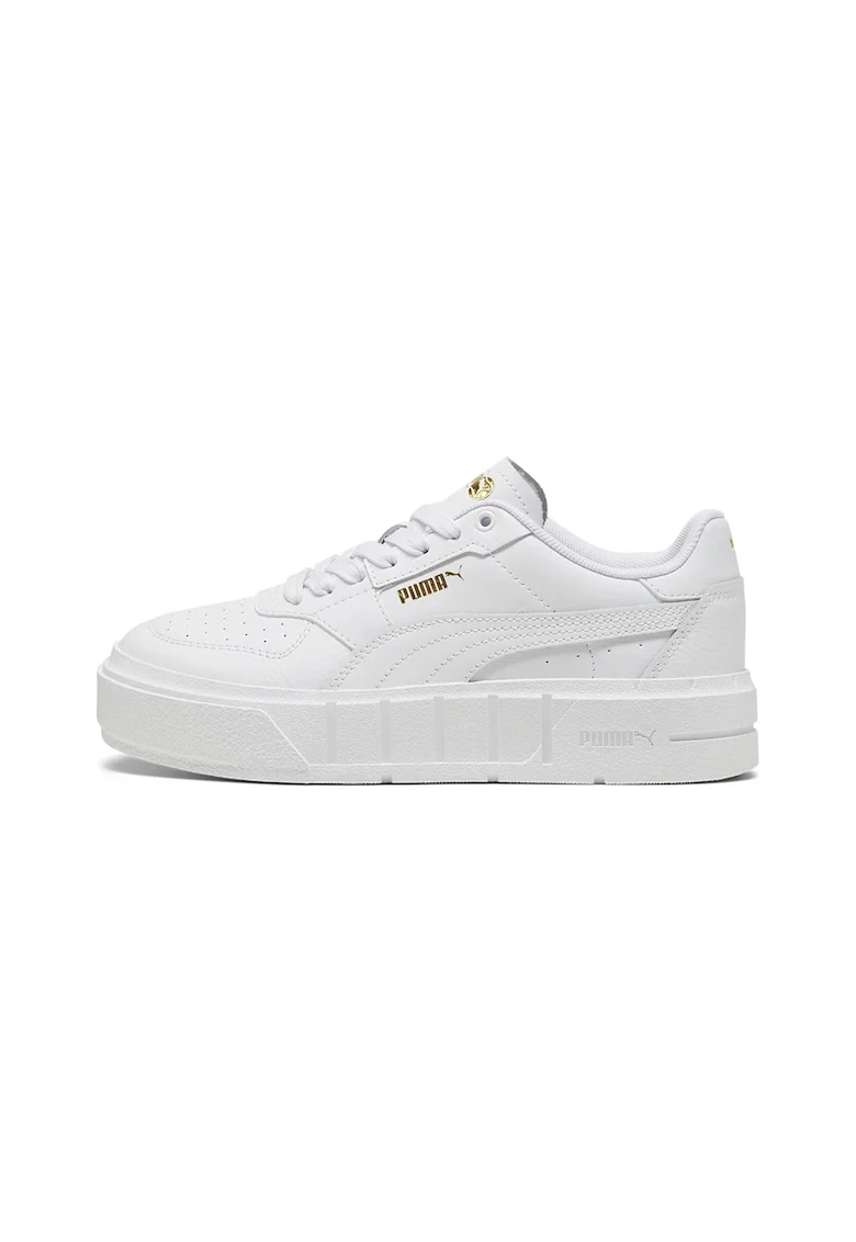 Pantofi sport de piele cu detalii perforate Cali Court, Alb