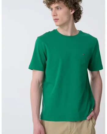Tricou de bumbac organic cu logo discret, Verde aquamarin