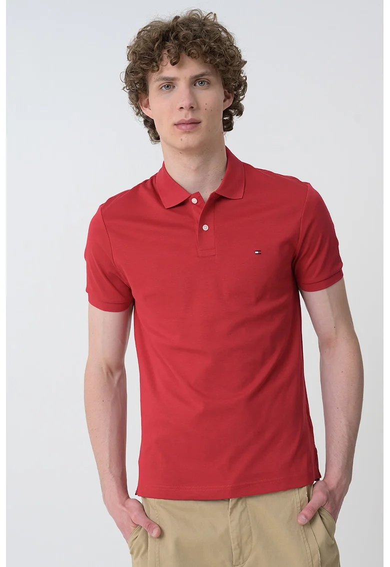 Tricou polo de bumbac, Rosu vermillion