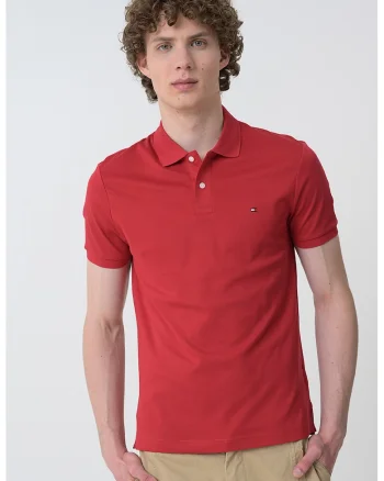 Tricou polo de bumbac, Rosu vermillion