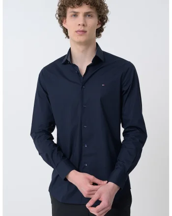 Camasa regular fit cu logo discret, Bleumarin