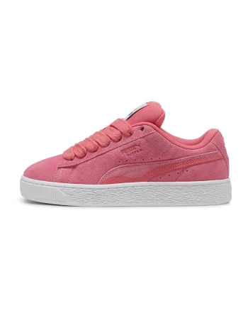 Pantofi sport de piele intoarsa cu insertii de piele, Roz aprins