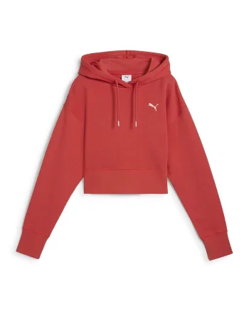 Hanorac crop cu maneci cazute, Rosu vermillion
