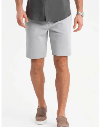 Pantaloni scurti cu buzunare oblice, Gri deschis