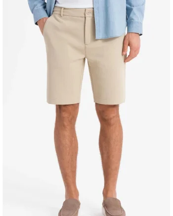 Pantaloni scurti cu buzunare oblice, Bej deschis