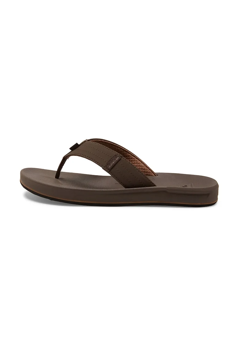Papuci flip-flop cu logo Rivi, Maro inchis
