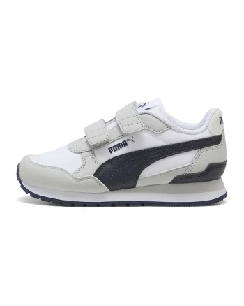 Pantofi sport ST Runner v4 NL cu inchidere velcro, Gri/Alb murdar