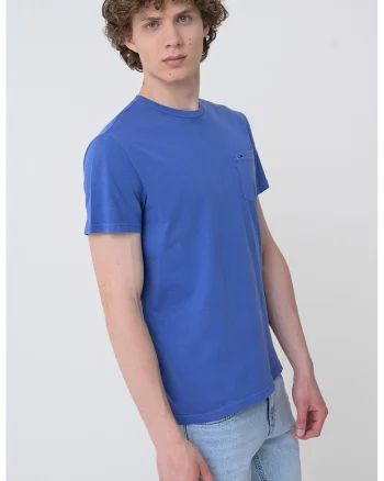 Tricou slim-fit cu decolteu la baza gatului
