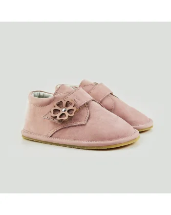 Pantofi Barefoot din piele naturala, Jasmine, Roz, Roz pal