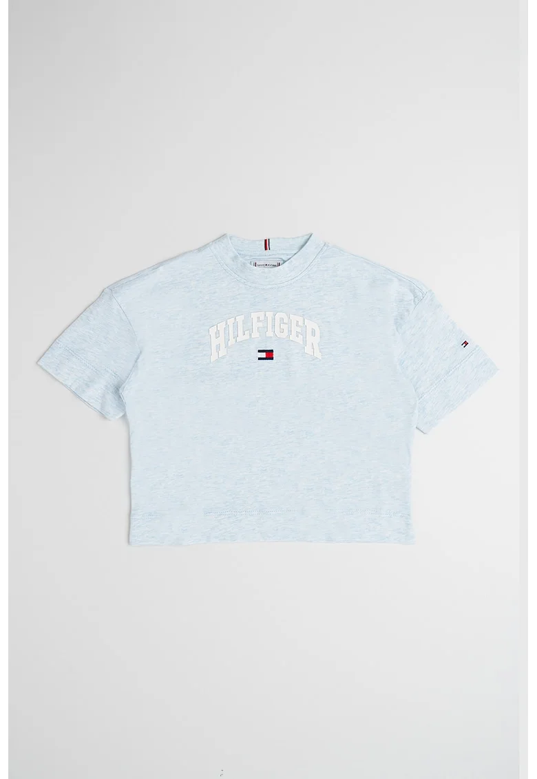 Tricou cu imprimeu logo, Albastru deschis melange