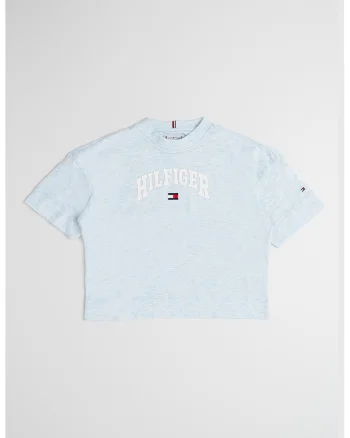 Tricou cu imprimeu logo, Albastru deschis melange