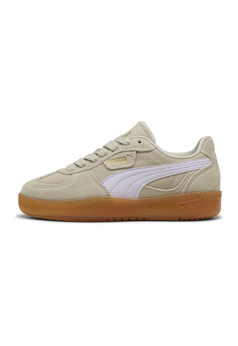 Pantofi sport Palermo Moda Xtra Gum low-cut, Alb/Maro nisip